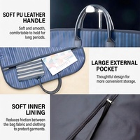 Sac de costume d'affaires rayé Oxford |   Résistant à l'eau avec poignée et poche zippée |   Organisateur de garde-robe personnalisé, sac anti-poussière pour vêtements