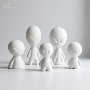 Estatua de Alien de Bisque Lista para Pintar. Cerámica 3D sin Esmaltar, un Lienzo en Blanco para Imaginar y Crear tu Propio <span class=keywords><strong>Extraterrestre</strong></span>. - Product Image 1