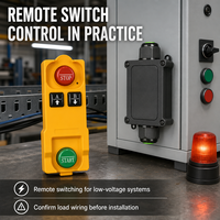 Interruptor de Control Remoto Inalámbrico DC 12V 24V 48V 60V 72V 80V 10A, Receptor de Relé RF de 1 Canal a Prueba de Agua, Control Remoto con Alcance de 50-100m