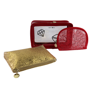 Ensemble de 3 trousses de maquillage de luxe et tendance en PVC transparent avec fermeture éclair, style national, personnalisables avec logo, pour femmes - Product Image 5