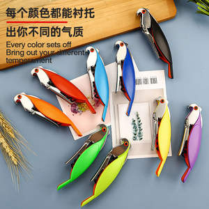 Abridor de botellas Parrot, abridor de vino de acero inoxidable, herramienta de cocina multifuncional, material ABS de 13x3 cm - Product Image 2