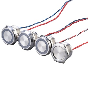 Ip68 <strong>Capacitive</strong> <strong>Touch</strong> Switch Waterproof 16mm Metal Momentary groove Head 1NO12v Ring LED Light Push <strong>Button</strong> Piezo Switch - Product Image 1