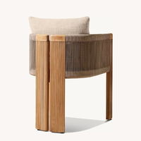 Table de chaise de salle à manger d'extérieur moderne Ensemble imperméable léger et durable en teck Construction Villa Jardin Restaurant Cour Hôtel