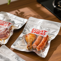 Pochette de cornue en feuille d'aluminium laminé à 3 côtés avec impression personnalisée, scellés sous vide, scellés sur 3 côtés, sac d'emballage alimentaire d'emballage en plastique