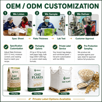 Avoine roulée sans sucre et à haute teneur en protéines OEM ODM céréales pour petit déjeuner grains séchés instantanés sacs en vrac emballés bouteilles disponibles en gros