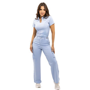 Uniforme Médico Profesional YUHONG para Mujer, Conjunto de Dos Piezas con Cuello en U y Pantalones Cargo, Cómodo para Hospital y Clínica - Product Image 5