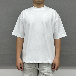 เสื้อยืดฤดูร้อน พิมพ์ลาย คุณภาพสูง ผ้าฝ้าย ทรงหลวม สไตล์ลำลอง หรูหรา หนานุ่ม ทรงโอเวอร์ไซส์ ทรงบ็อกซี่ สีขาว สำหรับผู้ชาย - Product Image 1