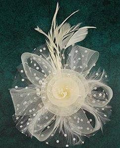 Go Party Wedding Party Plumas Red <span class=keywords><strong>Velo</strong></span> Malla Flor <span class=keywords><strong>Diadema</strong></span> Mujeres Nupcial Tocado Fancy Hair Clip - Product Image 5