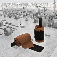 Attelle de poignet sportive en cuir respirant pour l'haltérophilie, l'entraînement, les pompes, absorbant la transpiration, protection pour soulevé de terre, fitness
