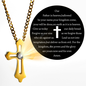 GIVELUCK Jesus ispiratrice croce ciondolo catena di moda collana per la festa della mamma di san valentino - Product Image 1
