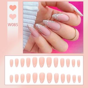 Luxe 3D français amande forme ongles violet motif <span class=keywords><strong>manucure</strong></span> ongles conseils hommes détachable étanche Non toxique autocollants décalcomanies - Product Image 4