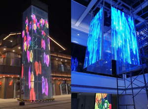 شاشة LED شفافة مرنة ولاصقة P4 P6 P8 P10 على الزجاج لجدار الفيديو، شاشة عرض LED رقيقة للغاية وواضحة - Product Image 4