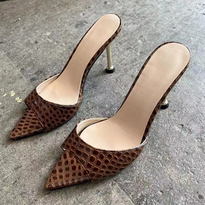 Sandalias de Tacón Alto con Punta Abierta y Estampado de Serpiente, Tacones Finos a la Moda Europea y Americana para Mujer - Product Image 5