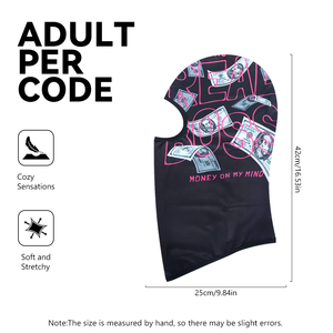 Pasamontañas con Estampado de Dólares Estadounidenses, Protección UV, Transpirable, Máscara Facial Completa para Motociclismo y Deportes al Aire Libre, en Oferta - Product Image 3