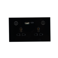 Enchufe de Pared WiFi Tuya 16A, Universal con USB y Tipo-C, Enchufe US/EU/UK, de Vidrio y Plástico Industrial, 2 Tomas de Corriente Alterna