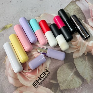 Nouveau design, tubes de rouge à lèvres ronds en forme de capsule, logo personnalisé, marquage à chaud, vente en gros, usine chinoise, emballage cosmétique en plastique - Product Image 5