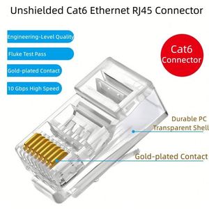 Acheter en ligne Connecteur <span class=keywords><strong>RJ45</strong></span> 8P8C Jack mâle Cat5e RJ 45 Pass Through blindé Cat6 Transparent non blindé Lan Network Conector <span class=keywords><strong>RJ45</strong></span> - Product Image 6