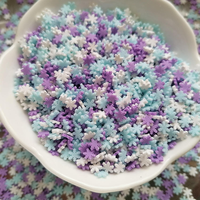 1000g de mélange de flocons de neige violets, bleus et blancs pour slime DIY, tranches de paillettes en argile polymère