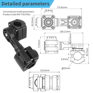 Support de poteau VINmounts à mode de perspective réglable pour transducteur Garmin LiveScope Plus LVS34, modèle VIN-TYQ-FD01 - Product Image 4