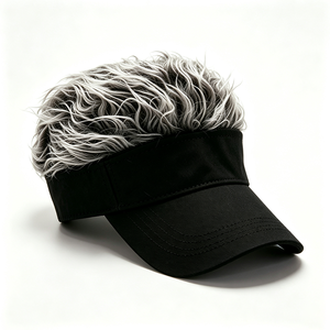 Gorra con Visera de Pelo Sintético Novedosa, Visera de Pelo Falso, Sombrero con Visera Ajustable de Ala Negra para Fiesta, Disfraz, Halloween, Cosplay, Deportes, Viajes - Product Image 6