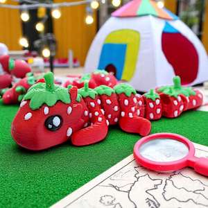 3D Printed Wood <b>Easter</b> Decoration <b>Ornament</b> Creative Gift Realistic Cute Strawberry Dragon Children's Educational - Product Image 3