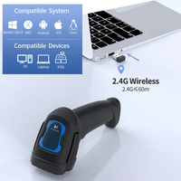 Pistol Pemindai Barcode Nirkabel 2D Xincode Genggam 2.4G USB 300 Pemindaian/Detik Kompatibel IOS untuk Gudang Stok