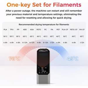 Séchoir à filament Creality Space Pi 1,75 mm pour imprimante 3D avec chauffage à 360 degrés et affichage numérique - Product Image 4