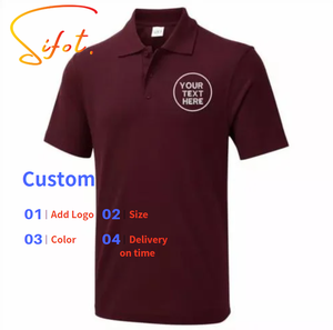 Sifot, venta al por mayor, unisex juvenil para polos, estampado de algodón liso personalizado con logotipo bordado, tela de punto antiarrugas de 250 Gsm - Product Image 1