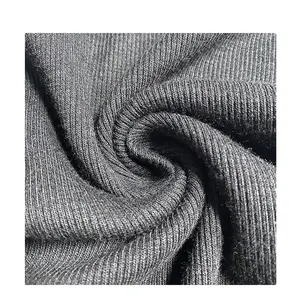 Fashion Bamboo Organic Cotton Spandex Heavy Rib Knit Fabric For Hoodies