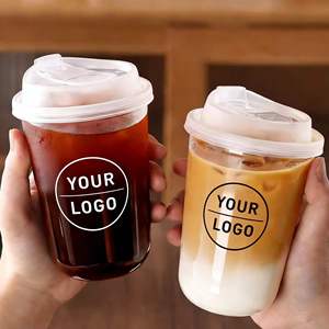 Vaso de Café Desechable Transparente de Plástico PET en Forma de U con Tapa y Boquilla para Bebidas Frías para Llevar, con Logotipo Personalizado - Product Image 3