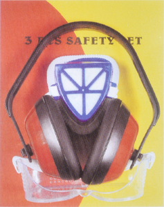 <strong>Plastic</strong> Reusable Dustmask <strong>Facemask</strong> With Safety Goggles Earmuffs Set - Product Image 1