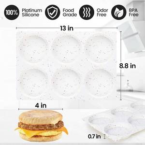MUYULINS Molde de Silicona Grande Antiadherente de Grado Platino LFGB, Libre de BPA, para Brownies y Muffins, 6 Cavidades, Color Rojo, de Fábrica - Product Image 5