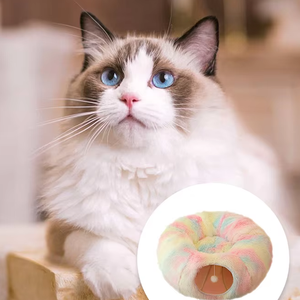 Lit tunnel pour chat en tissu respirant et pelucheux, forme donut, multifonctionnel, pliable, chaud, pour usage intérieur - <span class=keywords><strong>Vente</strong></span> populaire - Product Image 4