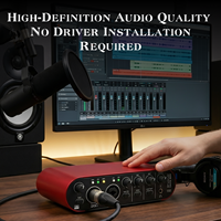 Carte son haute définition à réduction de bruit 20Hz-20kHz pour l'enregistrement, le chant, le streaming en direct, le karaoké, USB, externe pour ordinateur