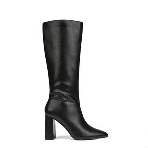 Stivali da <span class=keywords><strong>Donna</strong></span> al Ginocchio in PU Marrone Scuro con Tacco Largo e Punta Sfilata, Chiusura a Zip, Comodi ed Essenziali per la Moda Autunno/Inverno - Product Image 4