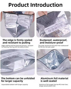 Sac de conservation en aluminium avec fermeture éclair étanche pour congélation, idéal pour <span class=keywords><strong>poulet</strong></span>, steak, saucisses, fruits et légumes - Product Image 3