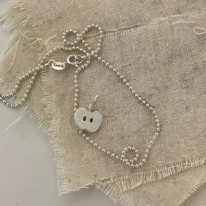 S925 Sterling Silver Korean Version Simple and <b>Delicate</b> Olive Bead <b>Necklace</b> with Color Blocked Extremely Fashionable Pendant - Product Image 3