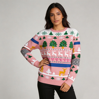 Pull en tricot personnalisé pour Noël, col rond, manches longues, pour les fêtes d'hiver
