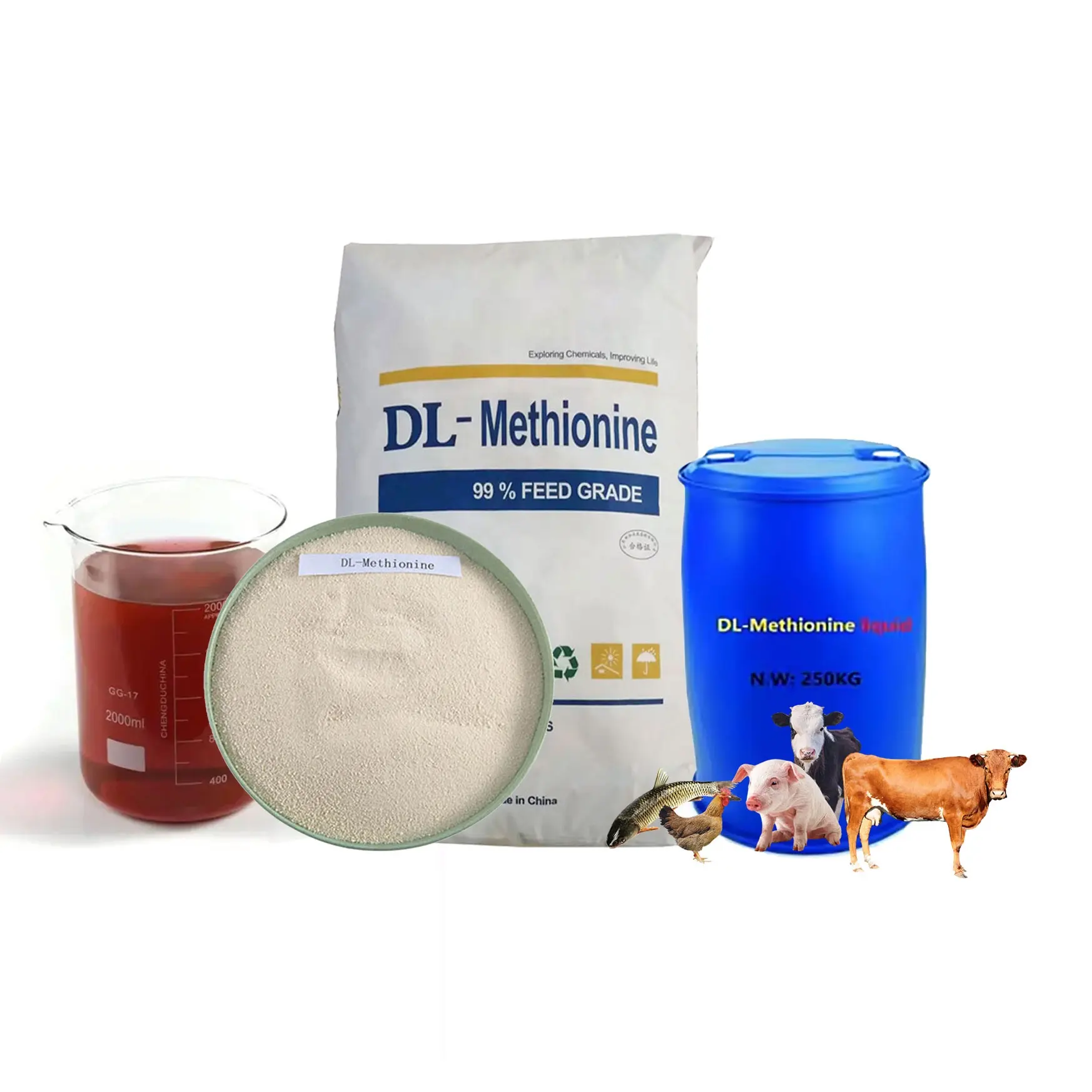 메티오닌 사료 첨가제 하이 퀄리티 최고의 가격 99 동물 공급 사료 등급 Dl-메티오닌 메티오닌 가금류 사료 공급