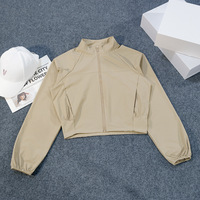 Vestes de randonnée à col montant et à séchage rapide personnalisées UPF 50 + pour femmes, coupe-vent, respirantes, anti-UV, vestes de yoga de grande taille pour femmes 2025