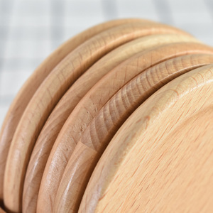 Sous-verre rond en bois de style japonais, empilable, isolant thermiquement, pour la table à café ou à thé - Product Image 3