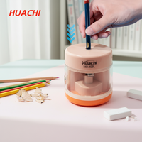 Taille-crayon électrique en plastique électronique avec fonctions de sécurité, marque HUACHI, 77x77x75mm