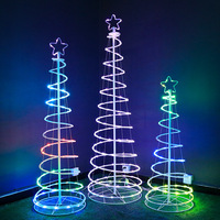 Lámpara de Navidad LED RGB Inteligente con Forma de Árbol Cónico Giratorio, Control Remoto, Ideal para Exteriores, Venta Caliente en Comercio Electrónico Transfronterizo