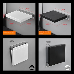 Sedia da Bagno dal Design Moderno e Pratico, Sedile WC Pieghevole Antiscivolo per Anziani, Accessorio di Sicurezza a Parete per Doccia - Product Image 4