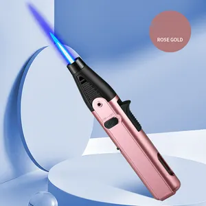 Mini Navulbare Pen Aansteker Verstelbare Jet Vlam Butaan Zaklamp Aansteker Voor Bbq Keuken