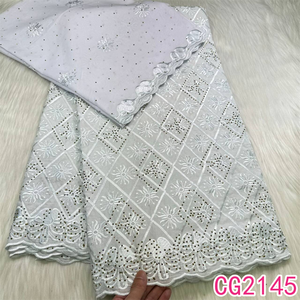 2025 Новое поступление, хлопчатобумажная швейцарская кружевная ткань с вышивкой, африканская кружевная ткань, 100% хлопковая швейцарская кружевная ткань - Product Image 4