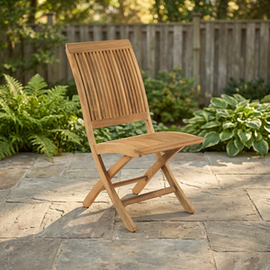 Chaise de bistrot pliante en teck massif - Portable, imperméable, écologique, design moderne pour jardin, terrasse et salon - Product Image 2