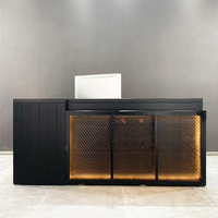 Comptoir de caissier de réception Comptoir de style industriel rétro Restaurant Corner Gym Bar Designs Front Desk