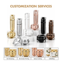 Ensemble de flacons pompe à lotion et pots à crème carrés en acrylique de 15 ml, 30 ml, 60 ml, 120 ml avec coque transparente et bouchon pompe doré pour flacon de lotion