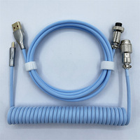 Aflion Custom Type C USB Port Aviator Spiral Coiling Data Wire Cable for Mechanical Gaming Keyboard Accessories